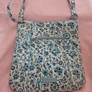 Vera Bradley Floral Crossbody Bag - Blue and Cream